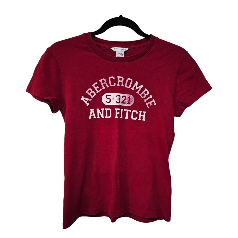 A&F Abercrombie & Fitch Classic Red Tomcats Tee T-shirt Sz Large
